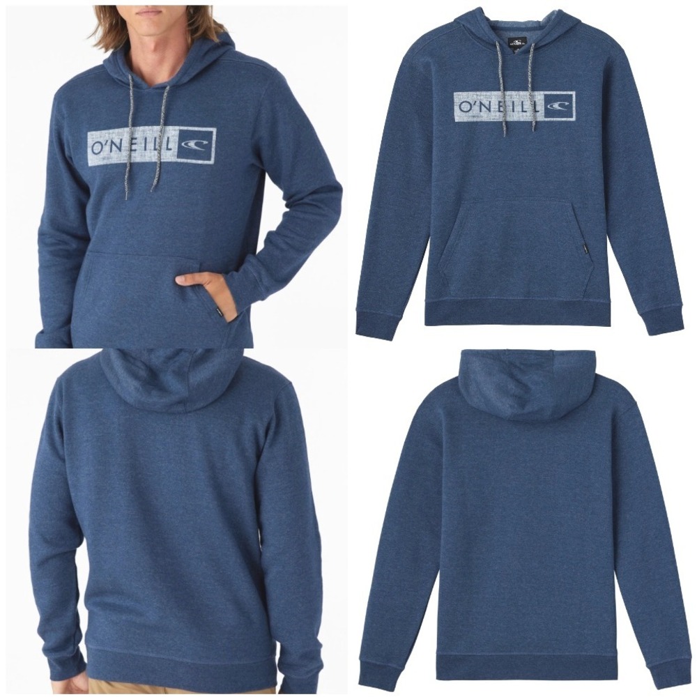 O'Neill Men's Fleece Framed Pullover Indigo Heather Blue M‎ Logo Sweatshirt